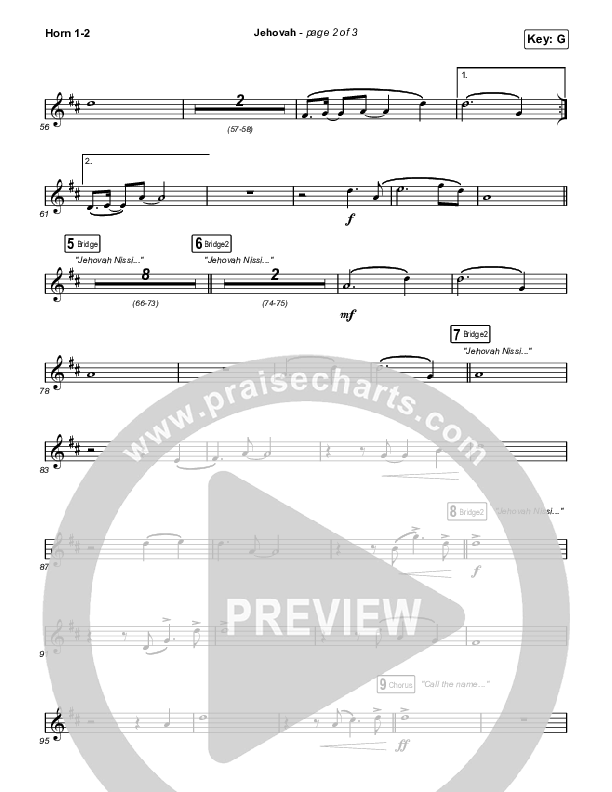 Jehovah (Sing It Now) French Horn 1/2 (Elevation Worship / Chris Brown / Arr. Mason Brown)