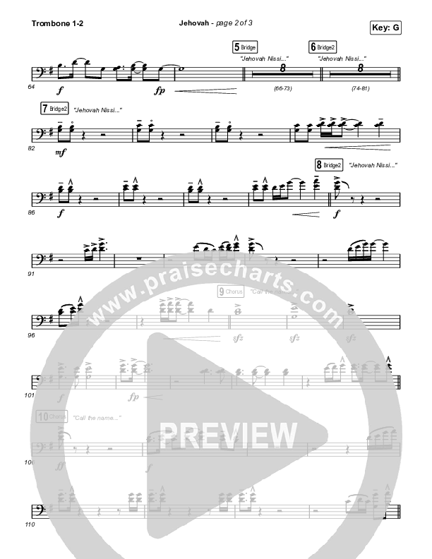 Jehovah (Sing It Now) Trombone 1/2 (Elevation Worship / Chris Brown / Arr. Mason Brown)
