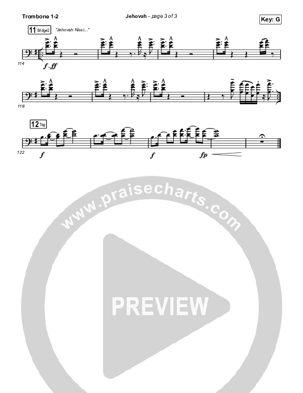 Jehovah (Sing It Now) Trombone 1/2 (Elevation Worship / Chris Brown / Arr. Mason Brown)