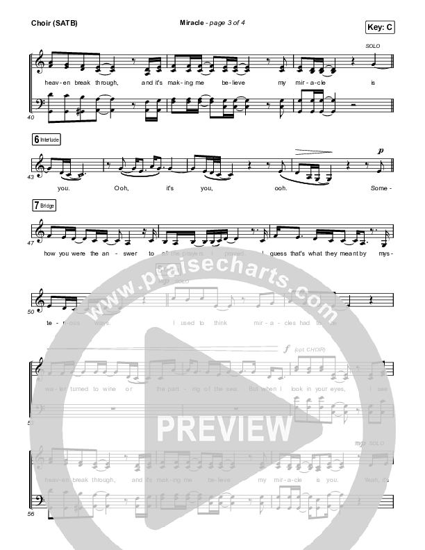 Miracle Choir Sheet (SATB) (Riley Clemmons)