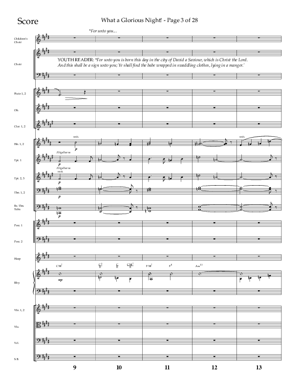 What A Glorious Night (Choral Anthem SATB) Conductor's Score (Lifeway Choral / Arr. Craig Adams / Arr. Ken Barker / Arr. Danny Zaloudik)