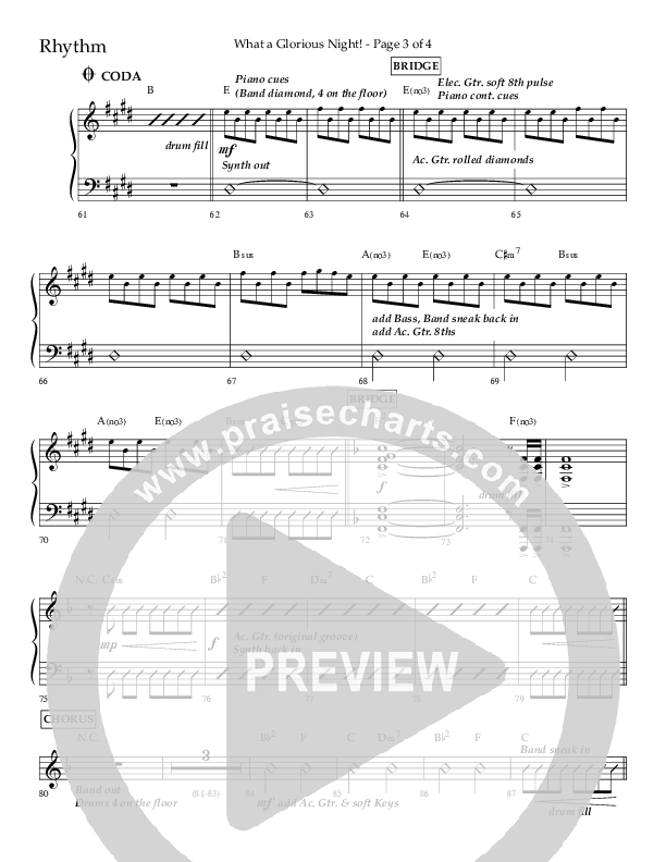 What A Glorious Night (Choral Anthem SATB) Lead Melody & Rhythm (Lifeway Choral / Arr. Craig Adams / Arr. Ken Barker / Arr. Danny Zaloudik)