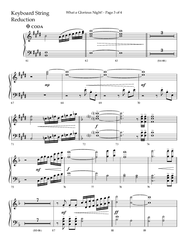 What A Glorious Night (Choral Anthem SATB) String Reduction (Lifeway Choral / Arr. Craig Adams / Arr. Ken Barker / Arr. Danny Zaloudik)