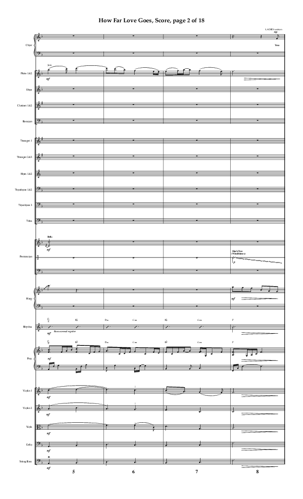 How Far Love Goes (Choral Anthem SATB) Orchestration (Lifeway Choral / Arr. Craig Adams)