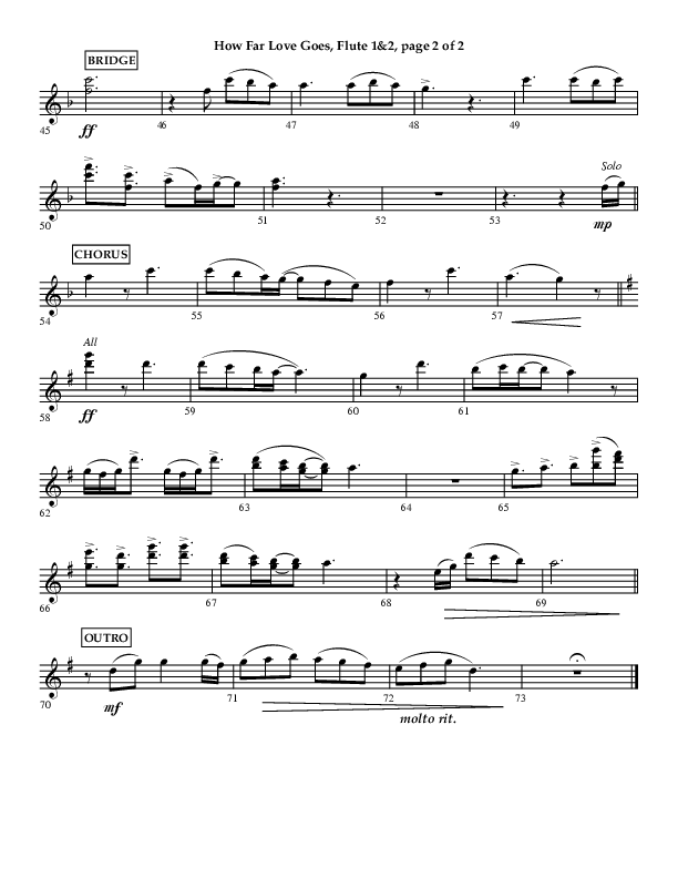 How Far Love Goes (Choral Anthem SATB) Flute 1/2 (Lifeway Choral / Arr. Craig Adams)