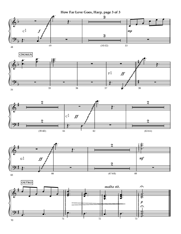 How Far Love Goes (Choral Anthem SATB) Harp (Lifeway Choral / Arr. Craig Adams)