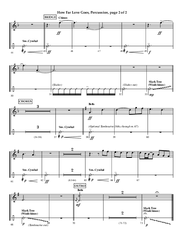 How Far Love Goes (Choral Anthem SATB) Percussion (Lifeway Choral / Arr. Craig Adams)