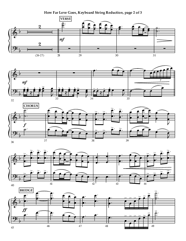 How Far Love Goes (Choral Anthem SATB) String Reduction (Lifeway Choral / Arr. Craig Adams)