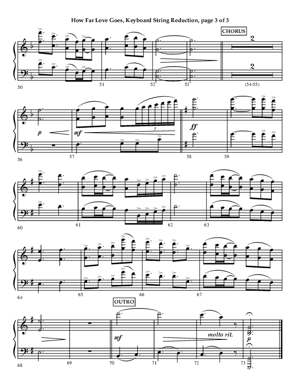 How Far Love Goes (Choral Anthem SATB) String Reduction (Lifeway Choral / Arr. Craig Adams)