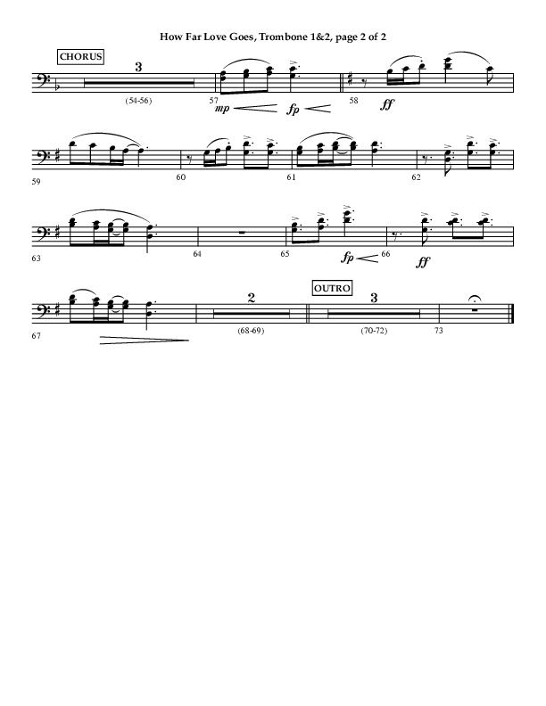 How Far Love Goes (Choral Anthem SATB) Trombone 1/2 (Lifeway Choral / Arr. Craig Adams)