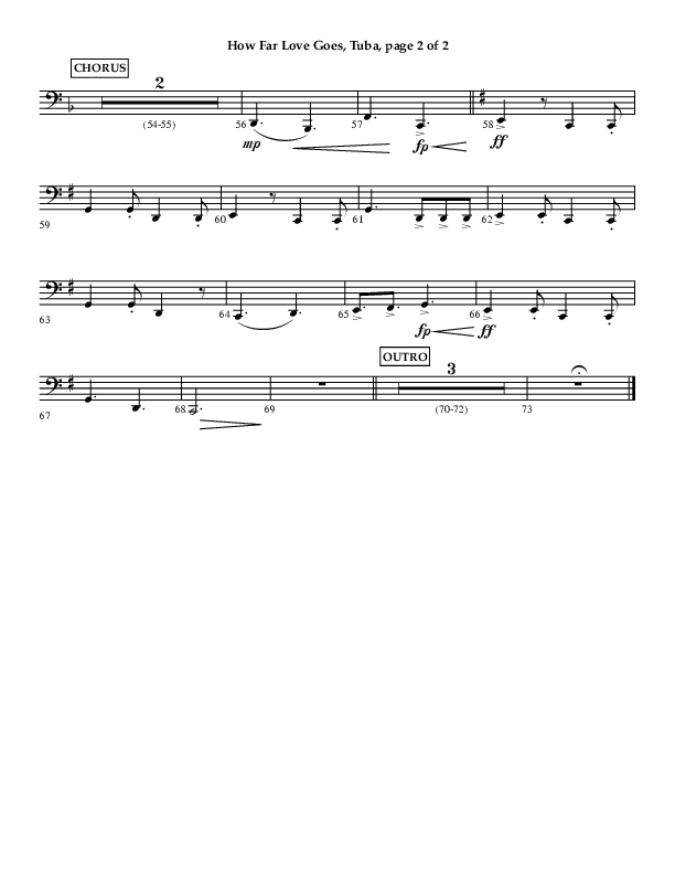 How Far Love Goes (Choral Anthem SATB) Tuba (Lifeway Choral / Arr. Craig Adams)