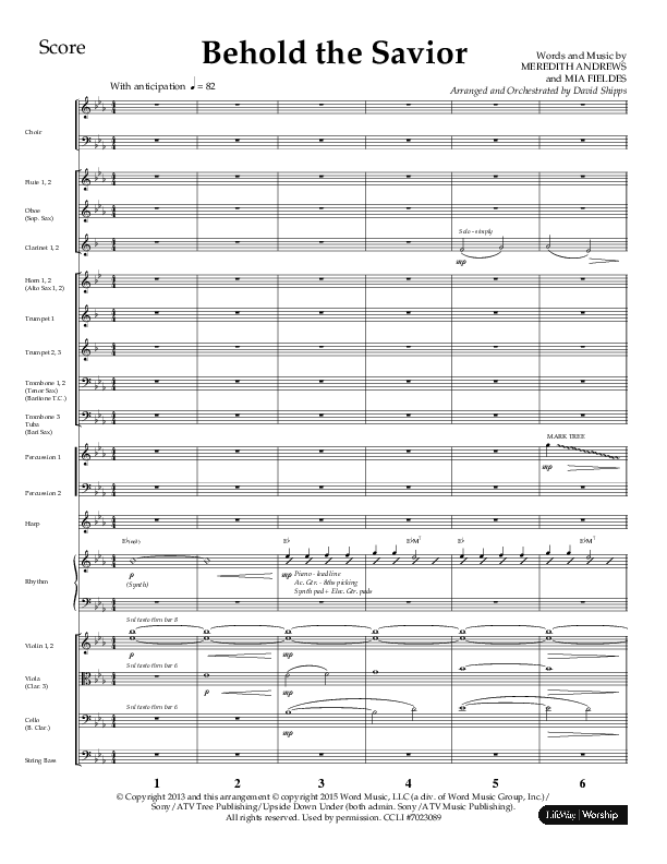 Behold The Savior (Choral Anthem SATB) Orchestration (Lifeway Choral / Arr. David Shipps)