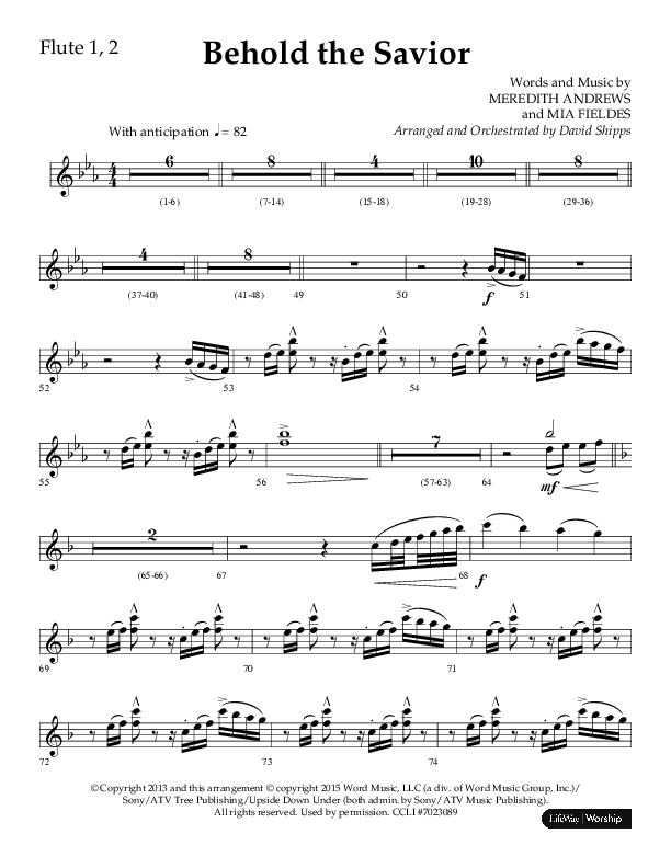 Behold The Savior (Choral Anthem SATB) Flute 1/2 (Lifeway Choral / Arr. David Shipps)