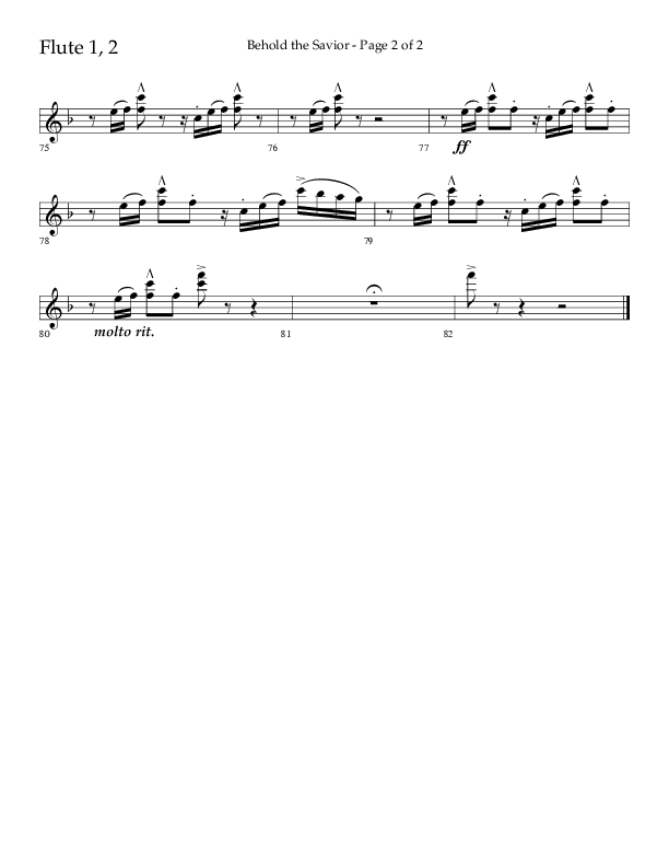 Behold The Savior (Choral Anthem SATB) Flute 1/2 (Lifeway Choral / Arr. David Shipps)