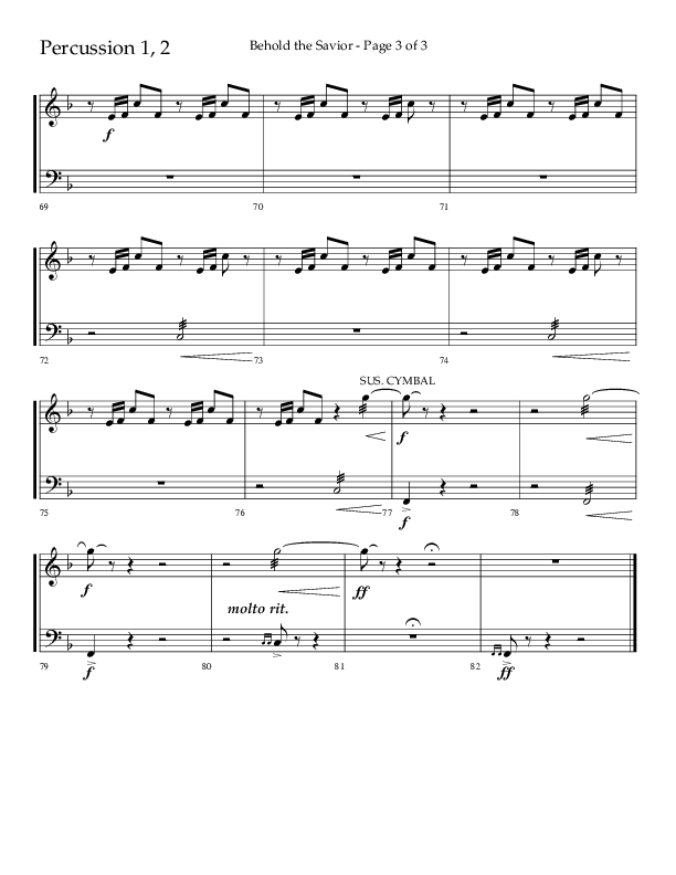 Behold The Savior (Choral Anthem SATB) Percussion 1/2 (Lifeway Choral / Arr. David Shipps)