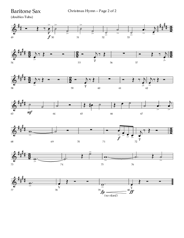 Christmas Hymn (Praise To God Whose Love Was Shown) (Choral Anthem SATB) Bari Sax (Lifeway Choral / Arr. Robert Sterling)