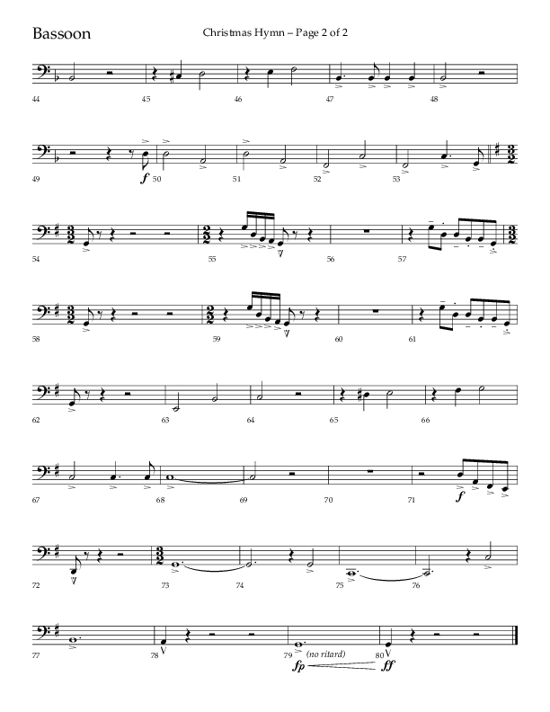 Christmas Hymn (Praise To God Whose Love Was Shown) (Choral Anthem SATB) Bassoon (Lifeway Choral / Arr. Robert Sterling)