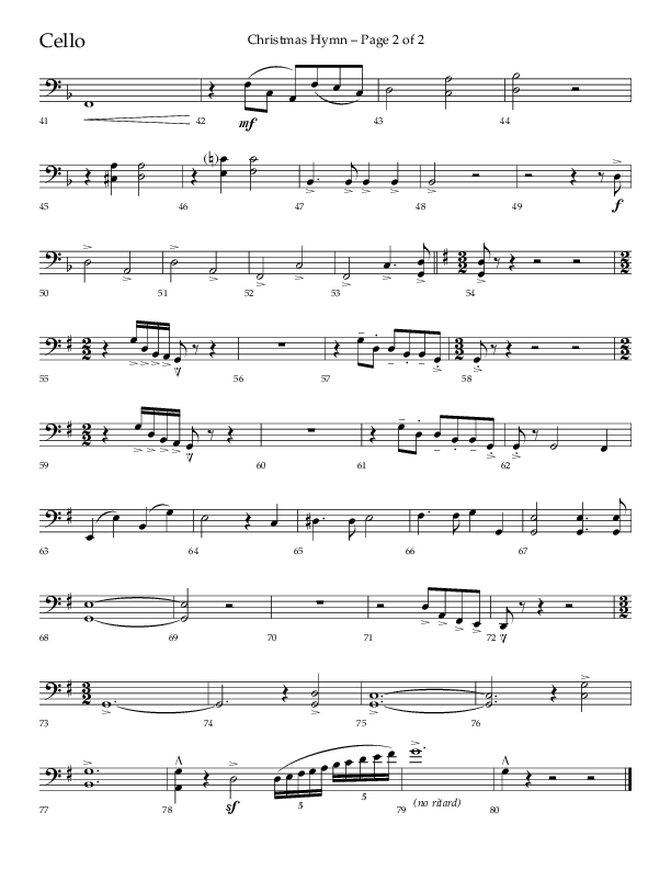 Christmas Hymn (Praise To God Whose Love Was Shown) (Choral Anthem SATB) Cello (Lifeway Choral / Arr. Robert Sterling)