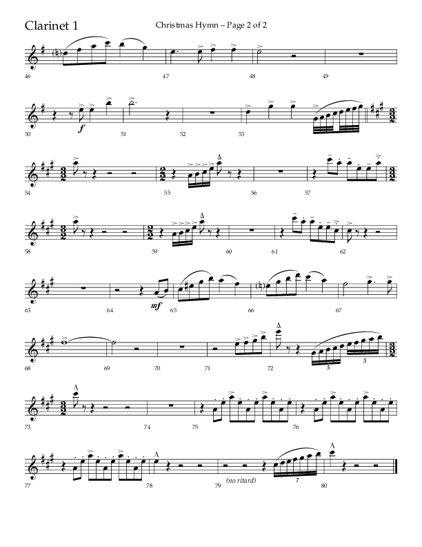 Christmas Hymn (Praise To God Whose Love Was Shown) (Choral Anthem SATB) Clarinet (Lifeway Choral / Arr. Robert Sterling)