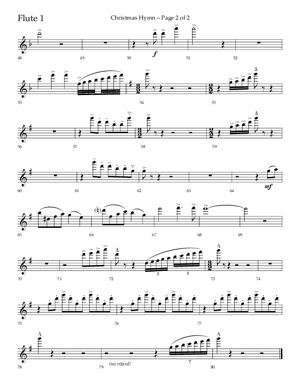Christmas Hymn (Praise To God Whose Love Was Shown) (Choral Anthem SATB) Flute 1/2 (Lifeway Choral / Arr. Robert Sterling)