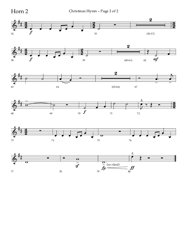 Christmas Hymn (Praise To God Whose Love Was Shown) (Choral Anthem SATB) French Horn 2 (Lifeway Choral / Arr. Robert Sterling)