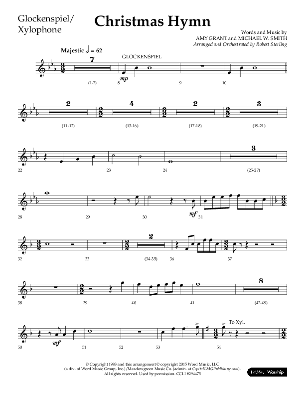 Christmas Hymn (Praise To God Whose Love Was Shown) (Choral Anthem SATB) Glockenspiel (Lifeway Choral / Arr. Robert Sterling)