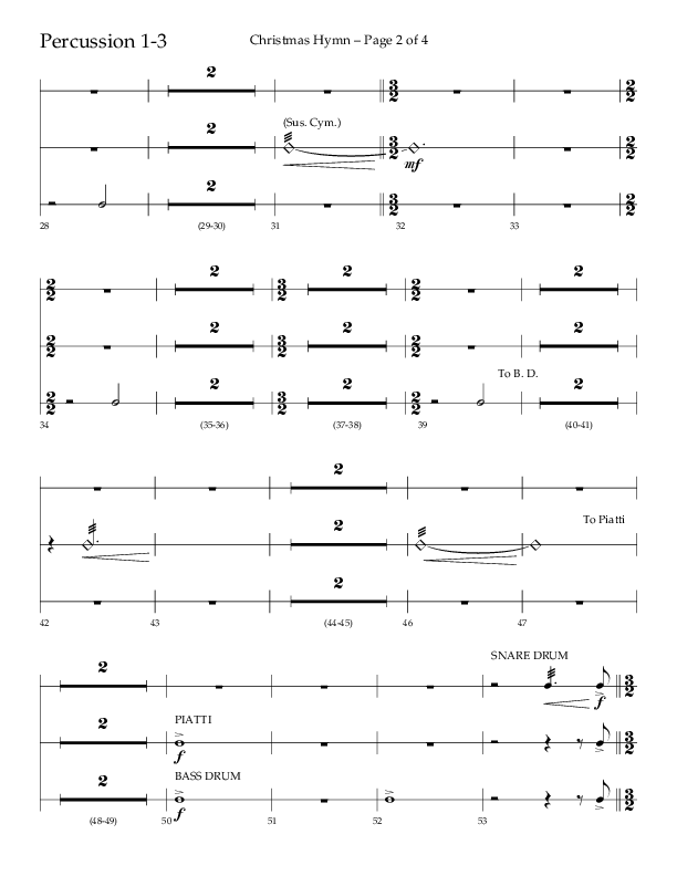 Christmas Hymn (Praise To God Whose Love Was Shown) (Choral Anthem SATB) Percussion 1/2 (Lifeway Choral / Arr. Robert Sterling)
