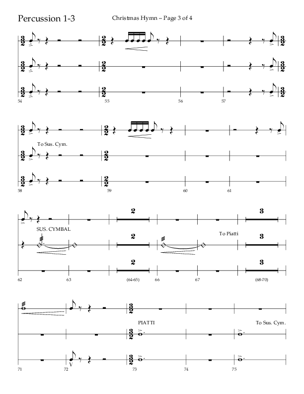 Christmas Hymn (Praise To God Whose Love Was Shown) (Choral Anthem SATB) Percussion 1/2 (Lifeway Choral / Arr. Robert Sterling)