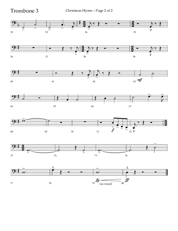 Christmas Hymn (Praise To God Whose Love Was Shown) (Choral Anthem SATB) Trombone 3 (Lifeway Choral / Arr. Robert Sterling)