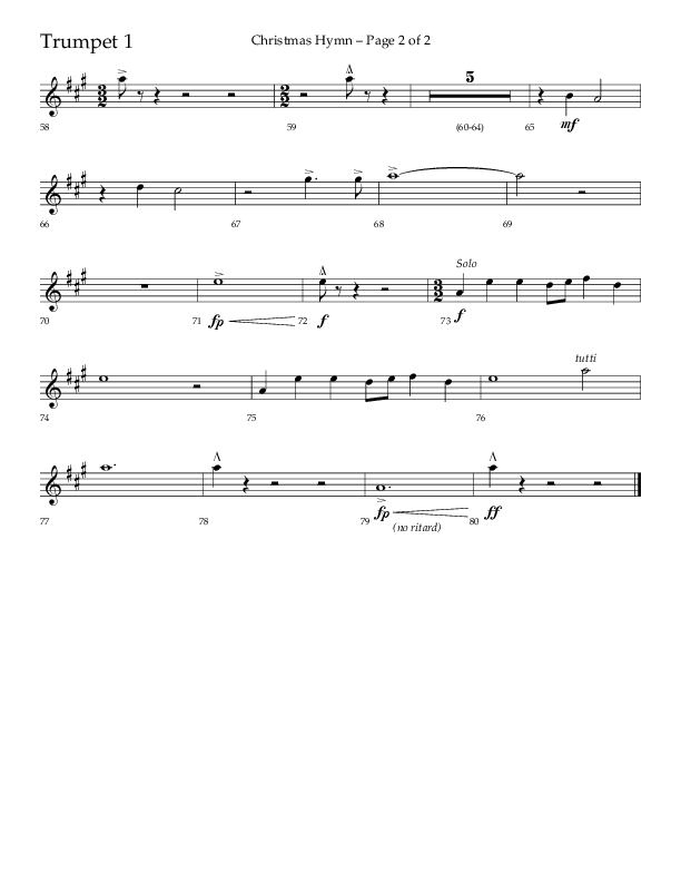 Christmas Hymn (Praise To God Whose Love Was Shown) (Choral Anthem SATB) Trumpet 1 (Lifeway Choral / Arr. Robert Sterling)