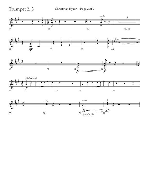 Christmas Hymn (Praise To God Whose Love Was Shown) (Choral Anthem SATB) Trumpet 2/3 (Lifeway Choral / Arr. Robert Sterling)