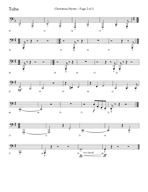 Christmas Hymn (Praise To God Whose Love Was Shown) (Choral Anthem SATB) Tuba (Lifeway Choral / Arr. Robert Sterling)