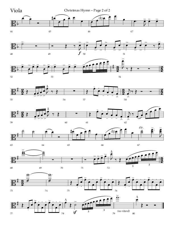 Christmas Hymn (Praise To God Whose Love Was Shown) (Choral Anthem SATB) Viola (Lifeway Choral / Arr. Robert Sterling)