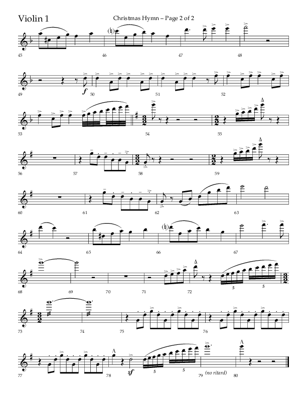 Christmas Hymn (Praise To God Whose Love Was Shown) (Choral Anthem SATB) Violin 1 (Lifeway Choral / Arr. Robert Sterling)