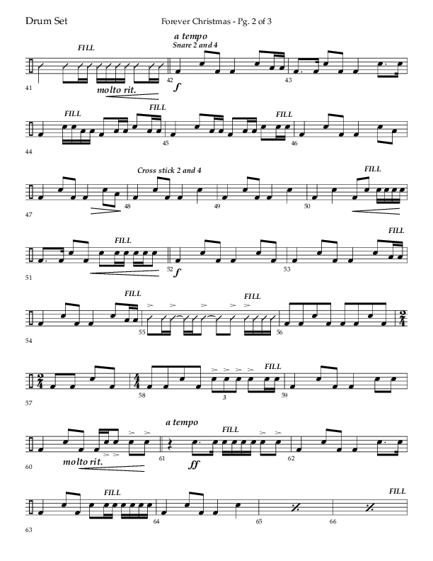 Forever Christmas (Choral Anthem SATB) Drum Set (Lifeway Choral / Arr. John Bolin)