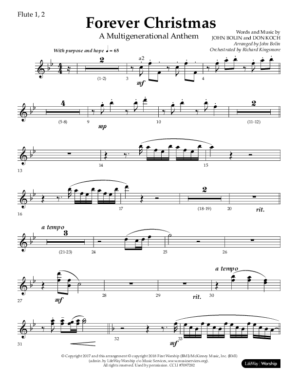 Forever Christmas (Choral Anthem SATB) Flute 1/2 (Lifeway Choral / Arr. John Bolin)
