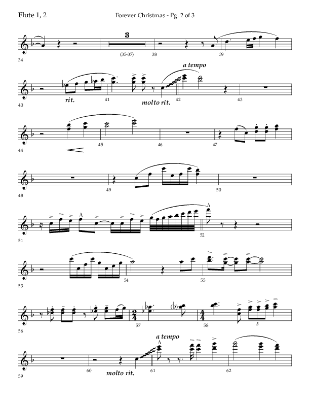 Forever Christmas (Choral Anthem SATB) Flute 1/2 (Lifeway Choral / Arr. John Bolin)