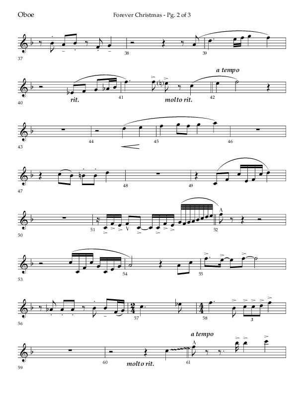 Forever Christmas (Choral Anthem SATB) Oboe (Lifeway Choral / Arr. John Bolin)