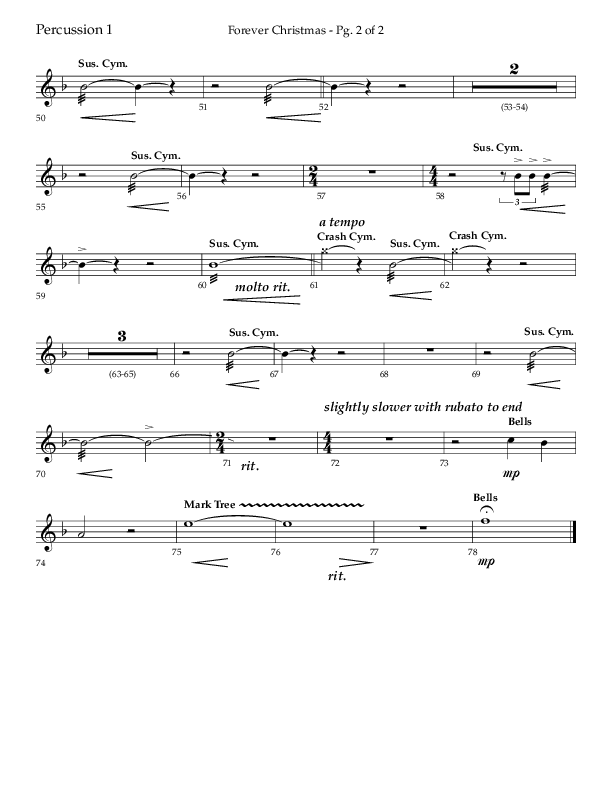 Forever Christmas (Choral Anthem SATB) Percussion 1/2 (Lifeway Choral / Arr. John Bolin)