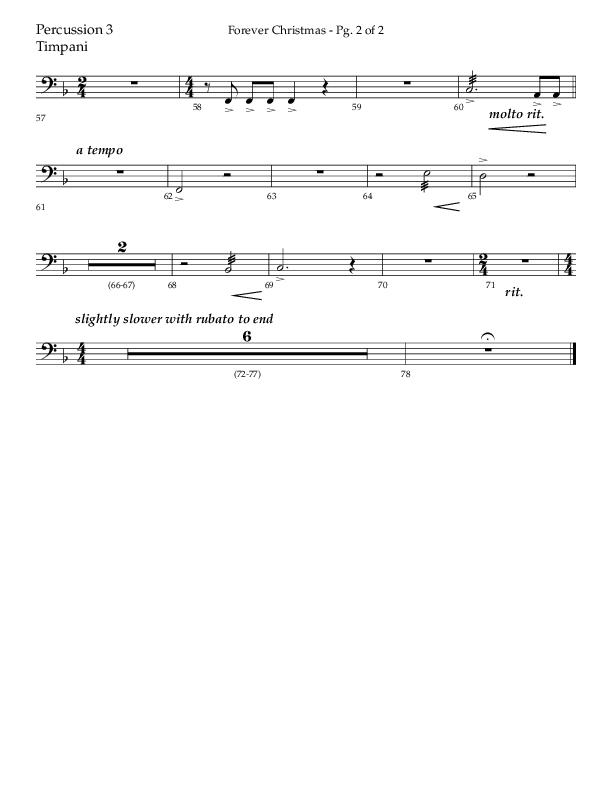 Forever Christmas (Choral Anthem SATB) Percussion (Lifeway Choral / Arr. John Bolin)