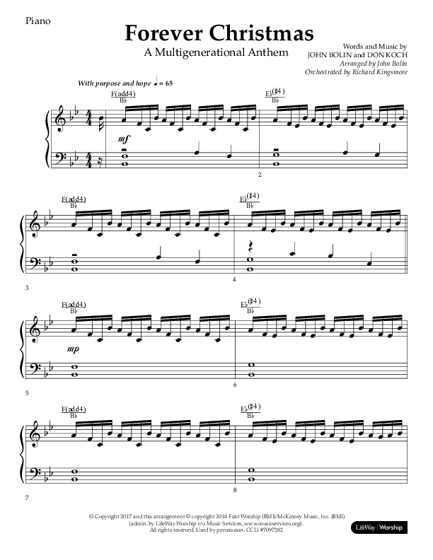 Forever Christmas (Choral Anthem SATB) Lead Melody & Rhythm (Lifeway Choral / Arr. John Bolin)