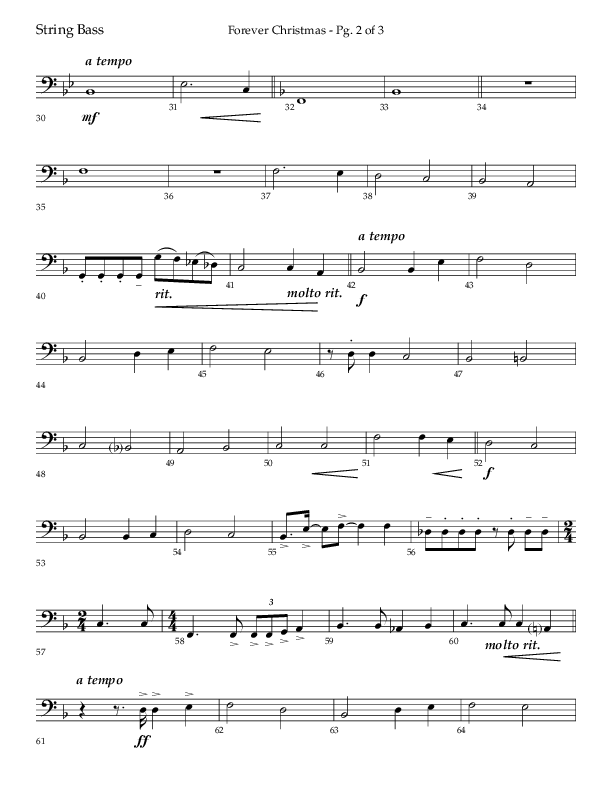 Forever Christmas (Choral Anthem SATB) String Bass (Lifeway Choral / Arr. John Bolin)