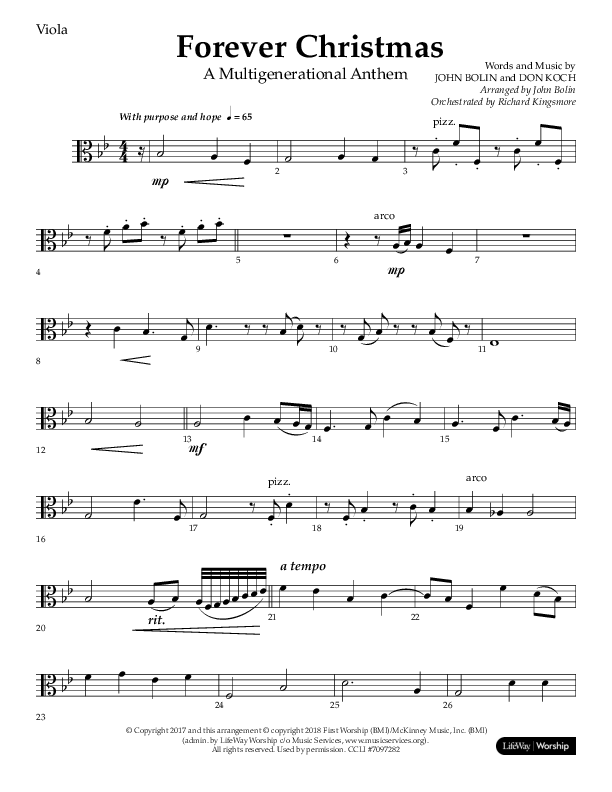 Forever Christmas (Choral Anthem SATB) Viola (Lifeway Choral / Arr. John Bolin)