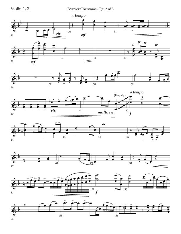 Forever Christmas (Choral Anthem SATB) Violin 1/2 (Lifeway Choral / Arr. John Bolin)