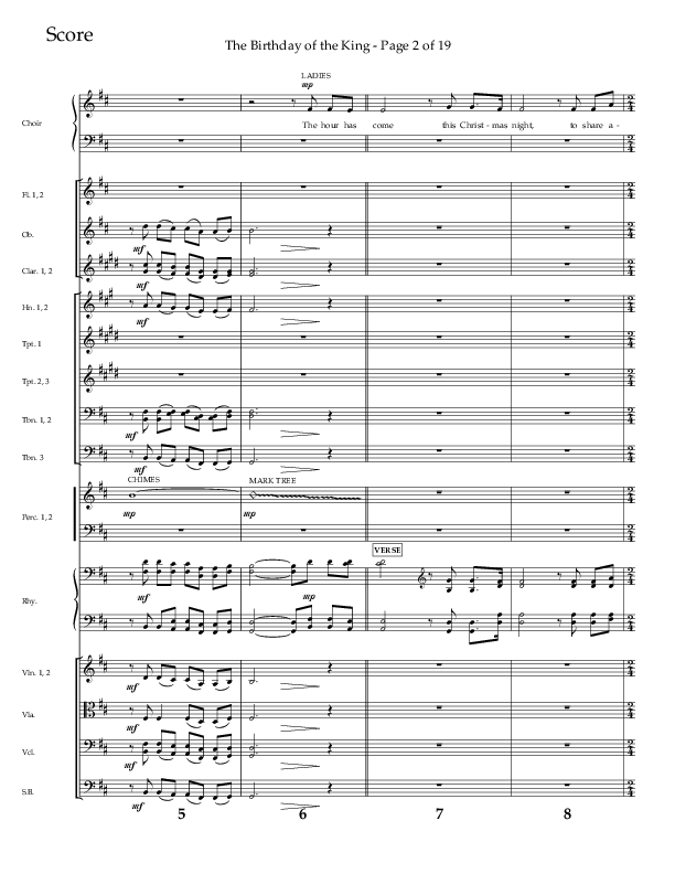 The Birthday Of The King (Choral Anthem SATB) Orchestration (Lifeway Choral / Arr. Russell Mauldin)