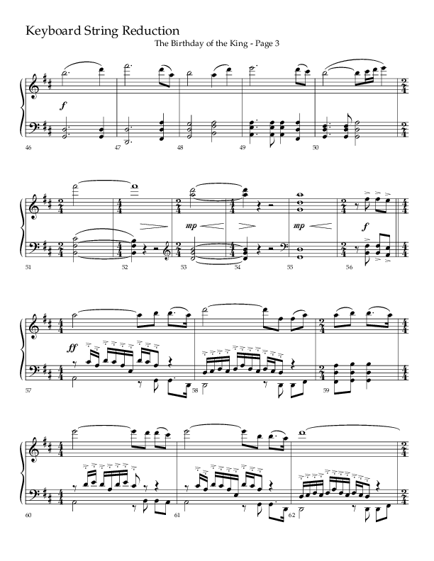 The Birthday Of The King (Choral Anthem SATB) String Reduction (Lifeway Choral / Arr. Russell Mauldin)