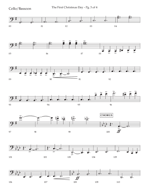 The First Christmas Day (with Joy To The World) (Choral Anthem SATB) Cello (Lifeway Choral / Arr. John Bolin)