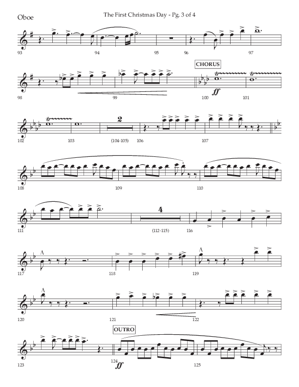 The First Christmas Day (with Joy To The World) (Choral Anthem SATB) Oboe (Lifeway Choral / Arr. John Bolin)