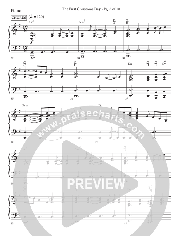 The First Christmas Day (with Joy To The World) (Choral Anthem SATB) Lead Melody & Rhythm (Lifeway Choral / Arr. John Bolin)