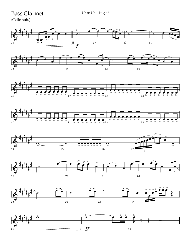 Unto Us (Choral Anthem SATB) Bass Clarinet (Lifeway Choral / Arr. Joshua Spacht)